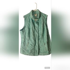 CJ Banks Aqua Quilted Vest